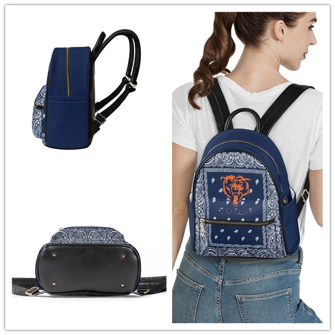 Chicago Bears PU Leather Casual Backpack 001